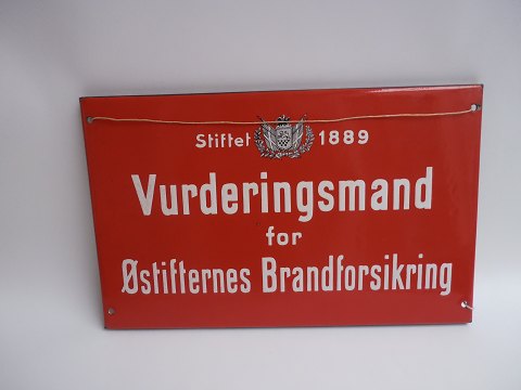 Red enamel sign, Denmark approx. 1930.