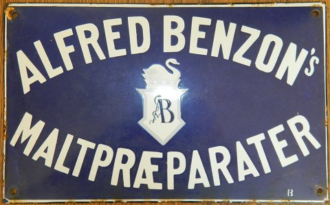 Enamel sign from Alfred Benzon