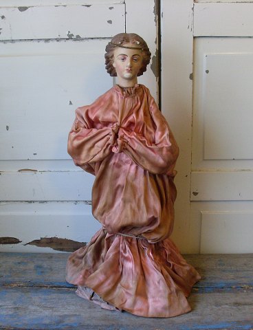 Gammel fransk helgen figur 61cm.