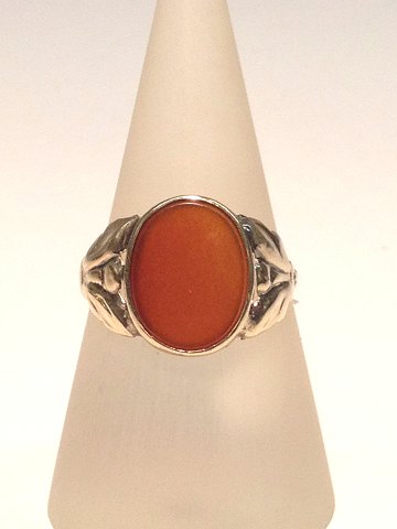 14k guldring m. karneol. Str. 60½