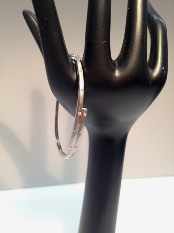 18k hvidgulds armring m. brillanter.