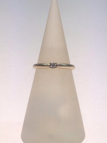 14k guldring m. brillant. Str. 48½