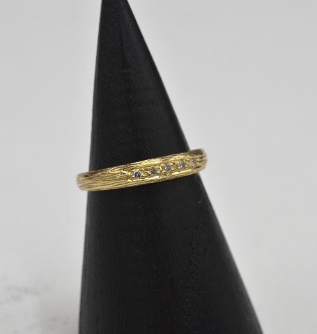 14k guldring m. brillanter. Str. 49