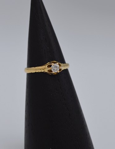 14k guldring m. brillant. Str. 51