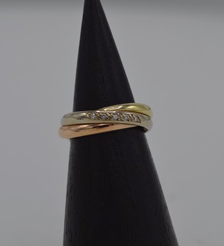 14k guldring m. brillanter. Str. 51