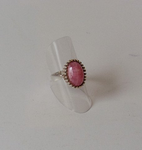 Sølv ring med rosa kvarts