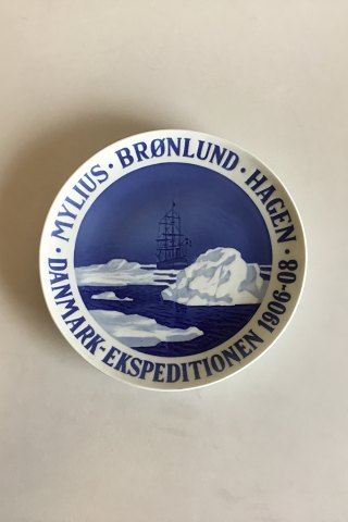 Porsgrund Commemorative Plate from 1908. The Danmark Expedition 1906–1908