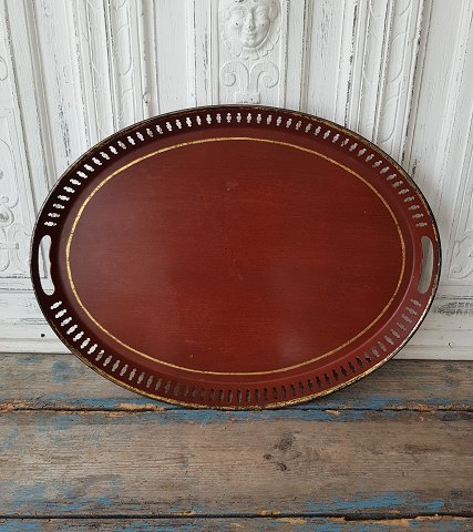 19th century oval metal tray