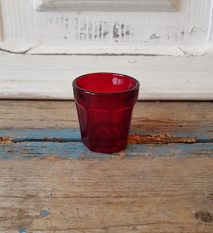 Rubin rødt studs glas også kaldet Børne glas fra Fyens Glasværk