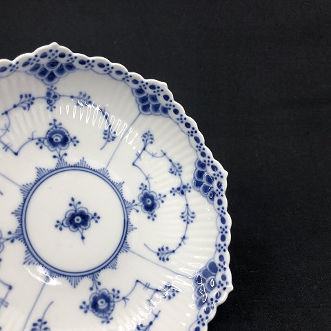 Blue Fluted Half Lace dish on foot from Royal Copenhagen
