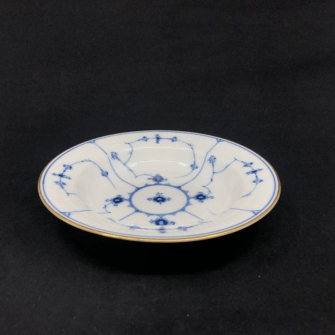 Blue Fluted Plain deep plate with gold, 21 cm.
