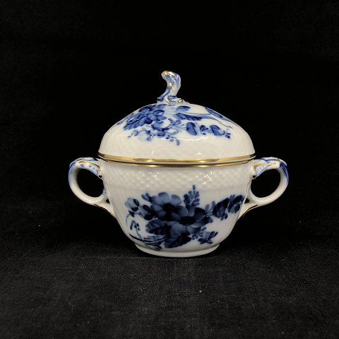Blue Flower Curved sugar bowl with gold
