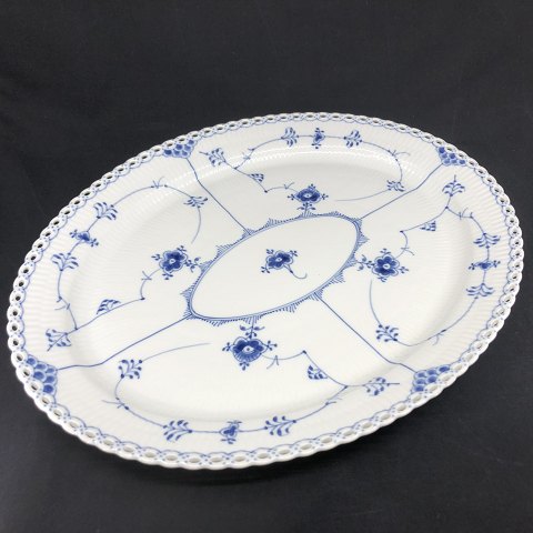 Blue Fluted Full Lace oval dish
