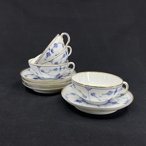 Set of 4 Blue Fluted teacups from Royal Copenhagen