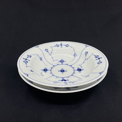 2 Blue Fluted Plain deep plates from the 1820-1850