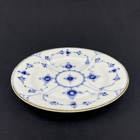 Blue Fluted Plain lunch plate with gold, 21 cm.
