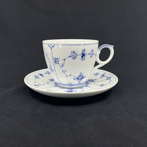 Large Blue Fluted Plain coffee cup
