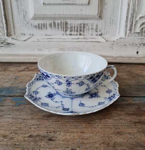 Royal Copenhagen Blue Fluted full lace teacup No. 1130