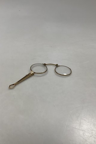 Lorgnette Glas Briller i gyldent metal