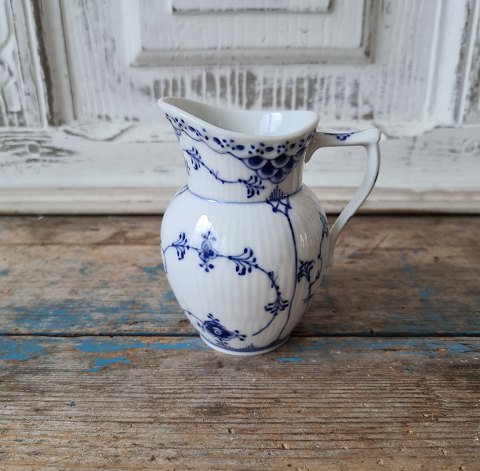 Royal Copenhagen Blue Fluted half-lace cream jug No. 522
