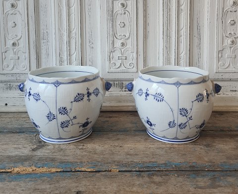 Royal Copenhagen Blue flutet pair of flower pots no. 126
