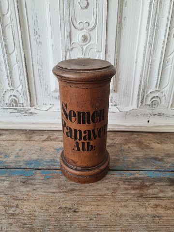 Old wooden pharmacy jar
