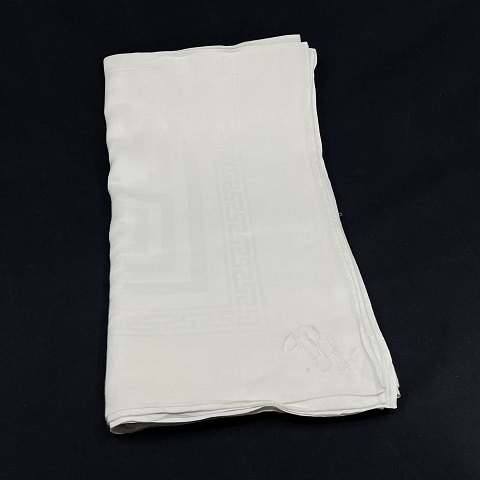 White damask tablecloth, 155x155 cm.