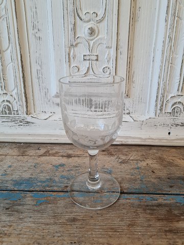 Commemorative glass with the text "Til lykke" Kastrup Glaswerk