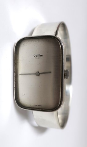 Quilbe, Paris. Silberne Armbanduhr (925). Uhrwerk funktioniert.