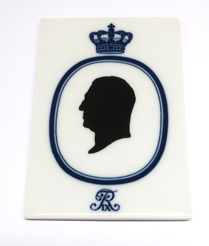 Königliches Kopenhagen. Gedenktafel mit König Frederik IX. Maße: 13 x 9 cm