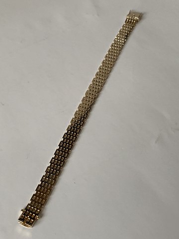 Gold bracelet in brick, 14 carat gold, stamped 585 amt H