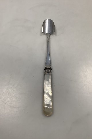 Marrow Spoon in  Sterling Silver / Silver Plate and Mother of Pearl with English 
marks