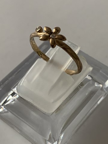 Beautiful gold ring in 8 carat gold, with 2 white stones. Str. 54, stamped JAa 
333.
