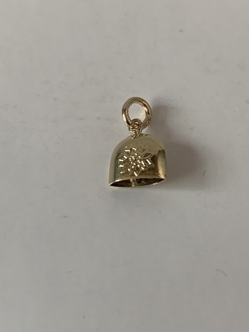 Pendant 14 carat gold, designed as a bell. Classic pendant.