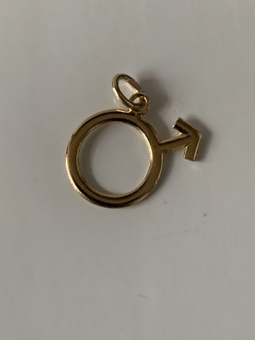 Male sign Pendant #14 karat Gold
Stamped. 585
Height. 22.78 mm
Width. 15.07 mm