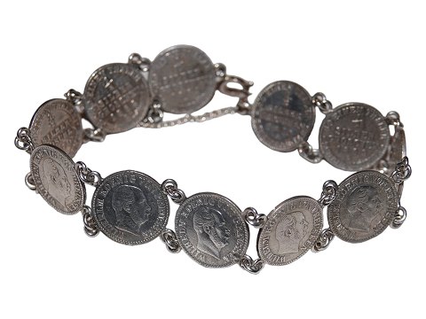 Bracelet shaped of 11 German silver coins 1/2 silber groschen 1867-1870