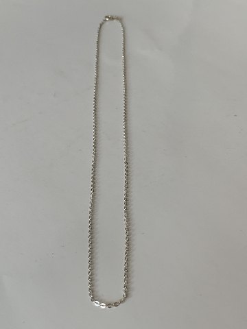 Silver chain with fine small links and carabiner clasp, stamped 835 HS