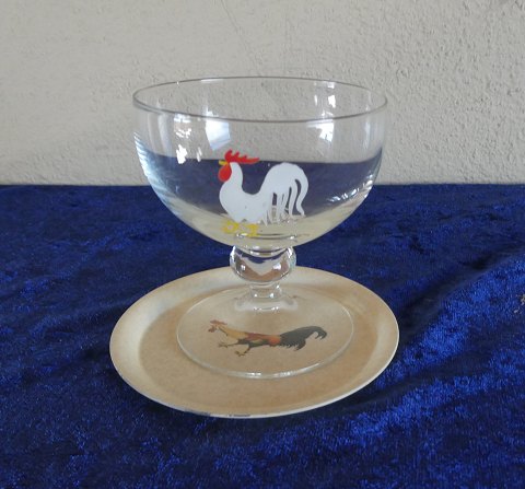 vare nr: g-Likørskål + bakke med Hane