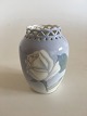 Royal Copenhagen Art Nouveau Vase med Gennembrudt top No 363/224