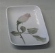 Kongelig Dansk 219 Art Nouveau visitkort fad med rosenknop 13 x 8,5 cm