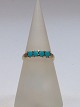 14k guldring m. turkis. Str. 54½