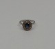 Safir og diamant ring i 14 kt. hvidguld