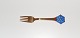 A.Michelsen Christmas fork in gilded sterling silver and enamel from 1976