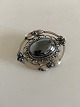 Georg Jensen Sterling Sølv Broche No 91 prydet med Hæmatit Sten