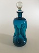 Holmegaard / Kastrup Glassworks Kluk Kluk Decanter in Blue Glass with Clear 
Bottle Lid