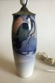 Rørstrand Art Nouveau Unika Vase med fugle omlavet til lampe