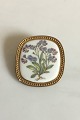 Royal Copenhagen Flora Broche / Vedhæng i Sterling Sølv og Porcelæn