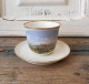 Antique Royal Copenhagen cup decorated with landscape from 1850-98