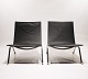 A set of armchairs - Model PK22 - Black Classic Leather - Poul Kjærholm - Fritz 
Hansen - 1980
