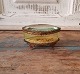 19th century French oval jewlery box with yellow glass